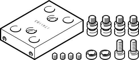Festo 1741183 adapter kit DHAA-G-Q11-25-B11-25 Assembly position: Any, Corrosion resistance classification CRC: 2 - Moderate corrosion stress, Mounting type: (* With through-hole and screw, * with centring sleeve), Materials note: Conforms to RoHS, Material adapter pla Festo 1741183 adapter kit DHAA-G-Q11-25-B11-25 Assembly position: Any, Corrosion resistance classification CRC: 2 - Moderate corrosion stress, Mounting type: (* With through-hole and screw, * with centring sleeve), Materials note: Conforms to RoHS, Material adapter pla