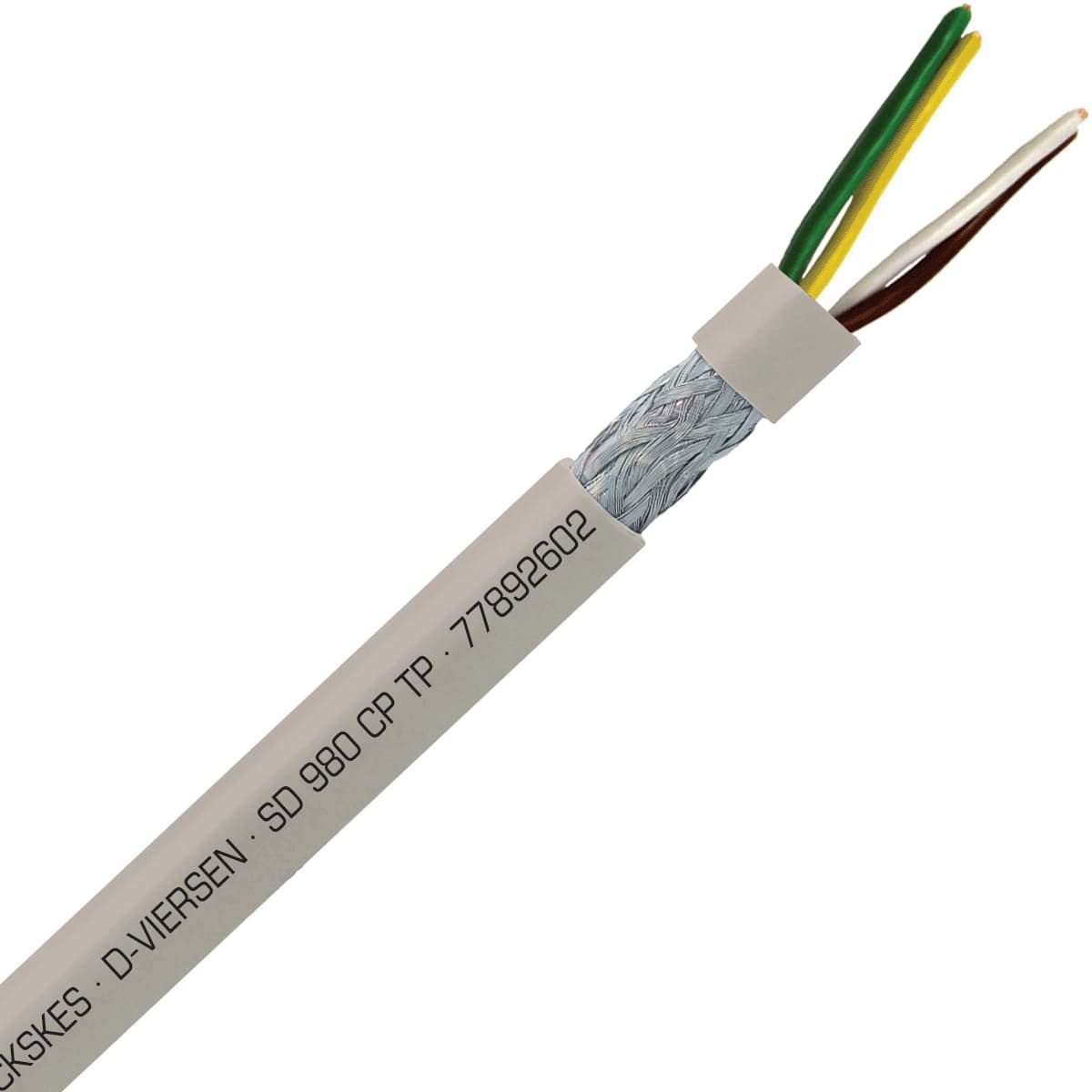 SAB 77892602 SD 980 CP TP - 26 AWG/2pr, shielded halogen-free continuous flex heavy duty PUR data cable, UL, CSA, CE, RoHS SAB 77892602 SD 980 CP TP - 26 AWG/2pr, shielded halogen-free continuous flex heavy duty PUR data cable, UL, CSA, CE, RoHS