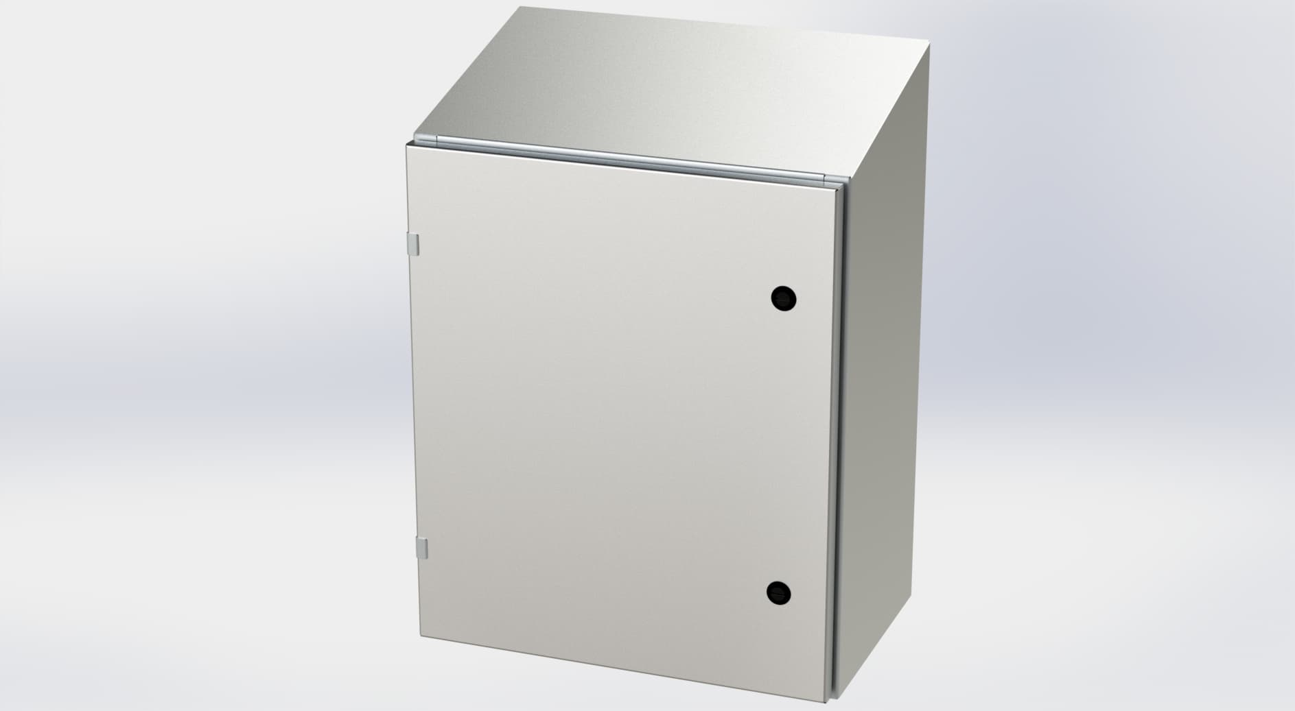 Saginaw Control SCE-24EL2012SSST S.S. EL Sloping Top Enclosure, Height:24.00", Width:20.00", Depth:12.00", #4 brushed finish on all exterior surfaces. Optional sub-panels are powder coated white. Saginaw Control SCE-24EL2012SSST S.S. EL Sloping Top Enclosure, Height:24.00", Width:20.00", Depth:12.00", #4 brushed finish on all exterior surfaces. Optional sub-panels are powder coated white.