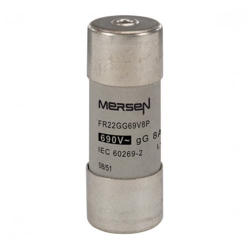 Mersen F216665 Cylindrical fuse-link gG 690VAC 22.2x58, 8A with striker Mersen F216665 Cylindrical fuse-link gG 690VAC 22.2x58, 8A with striker