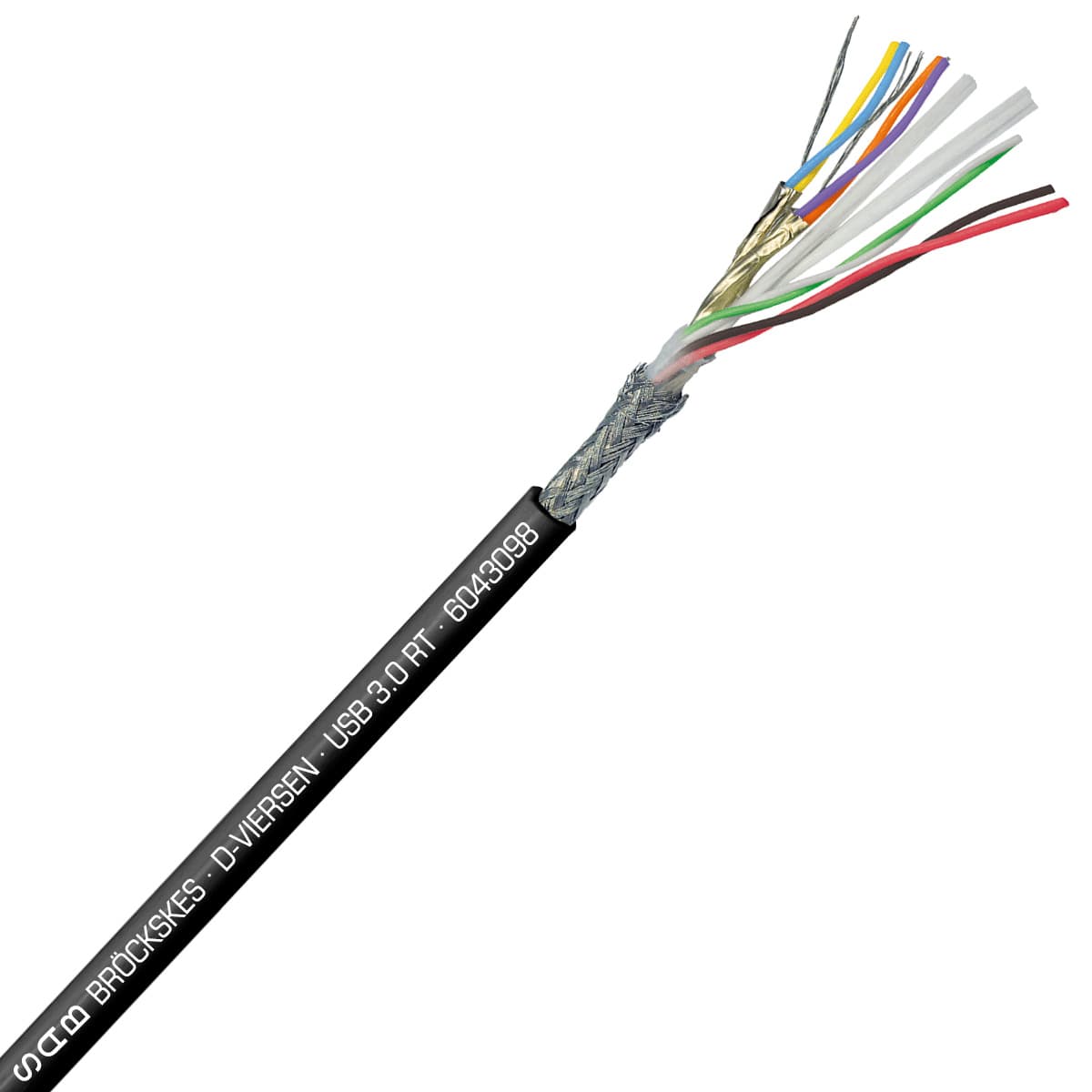 SAB 6043098 USB 3.0 RT - 28 AWG/3pr + 26 AWG/2c, torsional USB 3.0 cable suitable for robots, UL, CE, RoHS SAB 6043098 USB 3.0 RT - 28 AWG/3pr + 26 AWG/2c, torsional USB 3.0 cable suitable for robots, UL, CE, RoHS