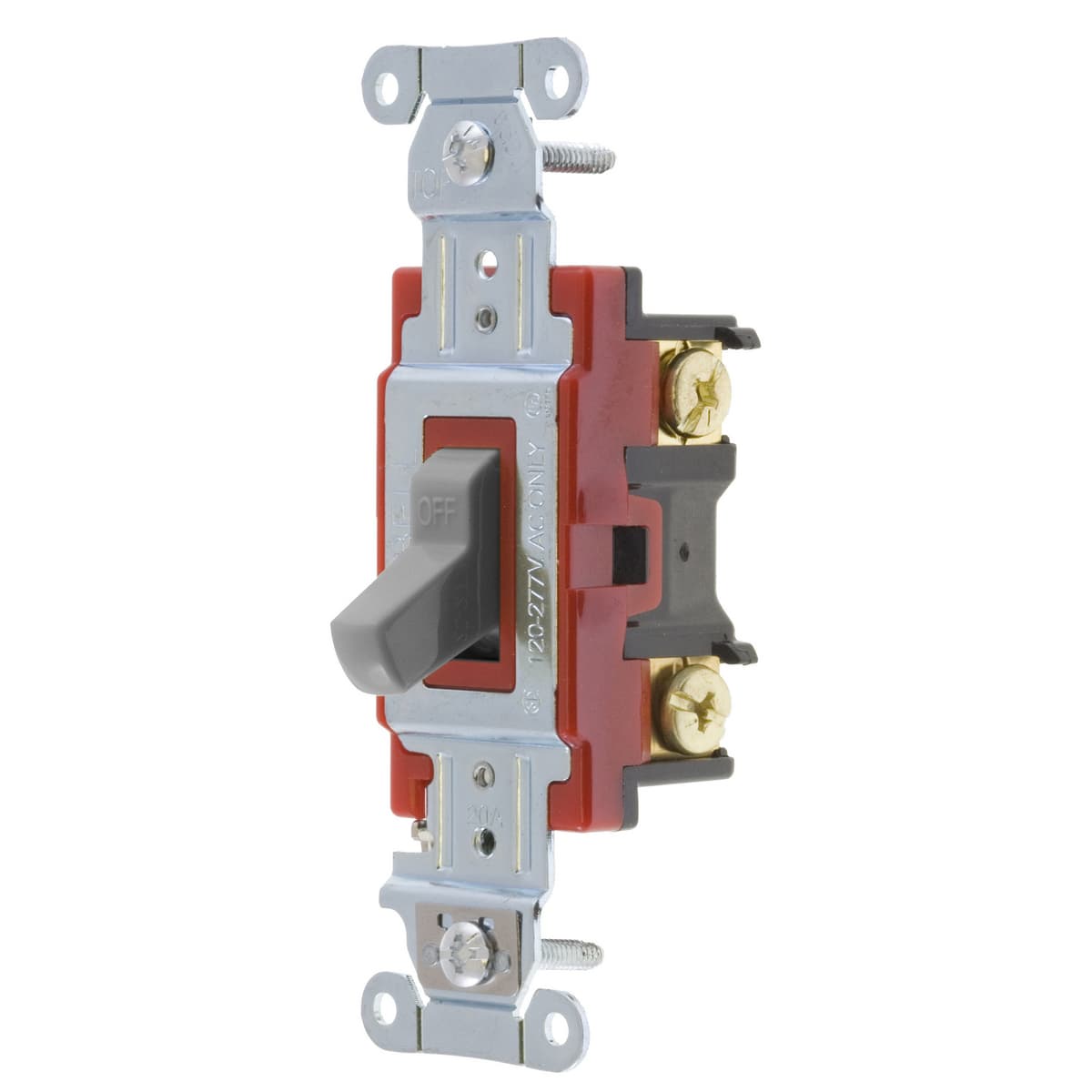 Hubbell 1222GY Switches and Lighting Controls, Hubbell- PRO Series, Toggle Switches, General Purpose AC, Double Pole, 20A 120/277V AC, Back and Side Wired, Gray ; Steel, zinc plated bridge is corrosion resistant ; Color Coded by Amperage makes inspection easy even when Hubbell 1222GY Switches and Lighting Controls, Hubbell- PRO Series, Toggle Switches, General Purpose AC, Double Pole, 20A 120/277V AC, Back and Side Wired, Gray ; Steel, zinc plated bridge is corrosion resistant ; Color Coded by Amperage makes inspection easy even when