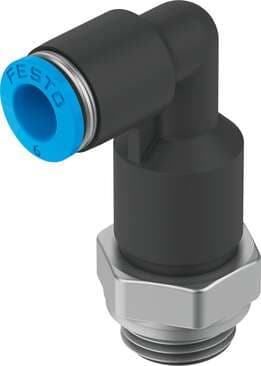 Festo 133016 push-in L-fitting, long QSLL-G1/8-6-100 360° orientable, male thread with external hexagon. Size: Standard, Nominal size: 4,3 mm, Type of seal on screw-in stud: Sealing ring, Assembly position: Any, Container size: 100 Festo 133016 push-in L-fitting, long QSLL-G1/8-6-100 360° orientable, male thread with external hexagon. Size: Standard, Nominal size: 4,3 mm, Type of seal on screw-in stud: Sealing ring, Assembly position: Any, Container size: 100