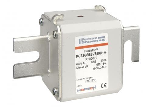 Mersen R302672 R302672 Mersen - Square Body High-Speed Fuse Protistor® Size 73 gR 690VAC IEC 550A With Striker DIN 110 Blades Mersen R302672 R302672 Mersen - Square Body High-Speed Fuse Protistor® Size 73 gR 690VAC IEC 550A With Striker DIN 110 Blades