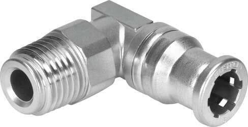 Festo 132599 push-in L-fitting CRQSL-1/4-6 360° orientable, male thread with external hexagon. Size: Standard, Nominal size: 3,6 mm, Assembly position: Any, Design: L-shape, Container size: 1 Festo 132599 push-in L-fitting CRQSL-1/4-6 360° orientable, male thread with external hexagon. Size: Standard, Nominal size: 3,6 mm, Assembly position: Any, Design: L-shape, Container size: 1