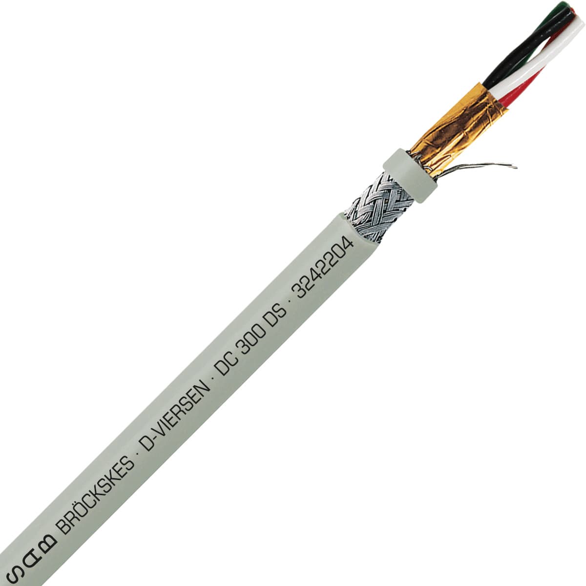 SAB 3242204 DC 300 DS - 22 AWG/4c, multi-conductor double shielded PVC signal and control cable, AWM SAB 3242204 DC 300 DS - 22 AWG/4c, multi-conductor double shielded PVC signal and control cable, AWM