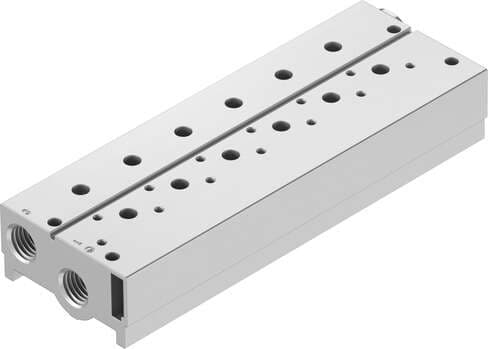Festo 8026309 manifold block VABM-B10-25S-N38-5-P3 Grid dimension: 27,5 mm, Assembly position: Any, Max. number of valve positions: 5, Corrosion resistance classification CRC: 2 - Moderate corrosion stress, Product weight: 726 g Festo 8026309 manifold block VABM-B10-25S-N38-5-P3 Grid dimension: 27,5 mm, Assembly position: Any, Max. number of valve positions: 5, Corrosion resistance classification CRC: 2 - Moderate corrosion stress, Product weight: 726 g