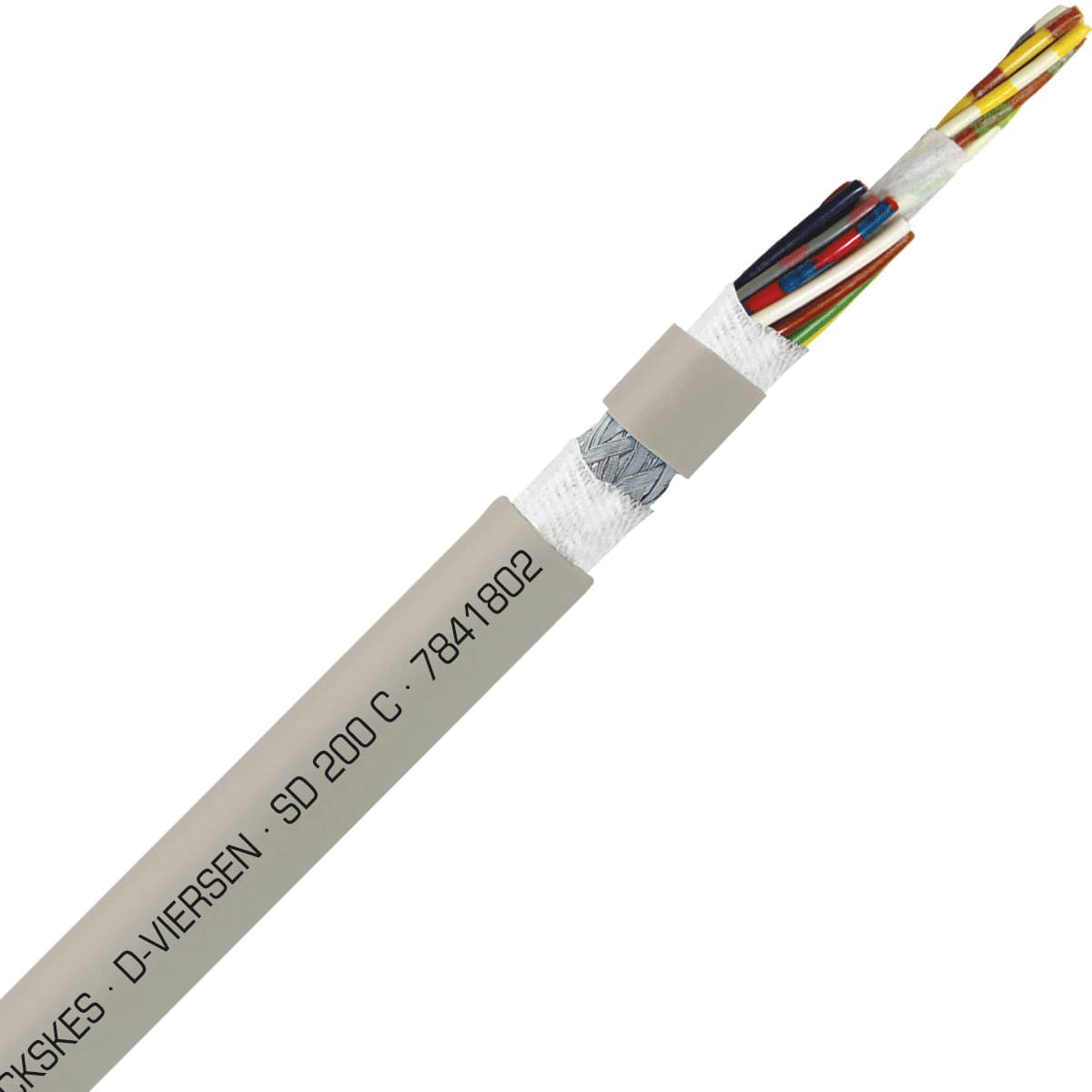 SAB 7841802 SD 200 C - 24 AWG/18c, shielded halogen free continuous flex oil resistant data cable, CE, RoHS SAB 7841802 SD 200 C - 24 AWG/18c, shielded halogen free continuous flex oil resistant data cable, CE, RoHS