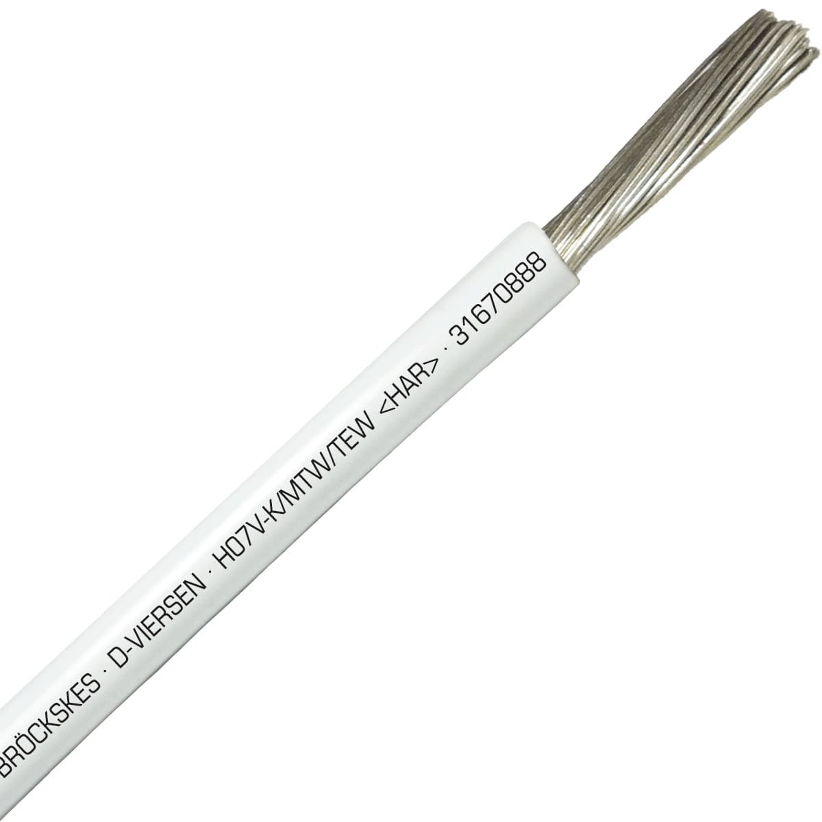 SAB 31670888 H07V-K/MTW/TEW- (HAR/UL/CSA/CE) - 8 AWG hook-up wire, White SAB 31670888 H07V-K/MTW/TEW- (HAR/UL/CSA/CE) - 8 AWG hook-up wire, White