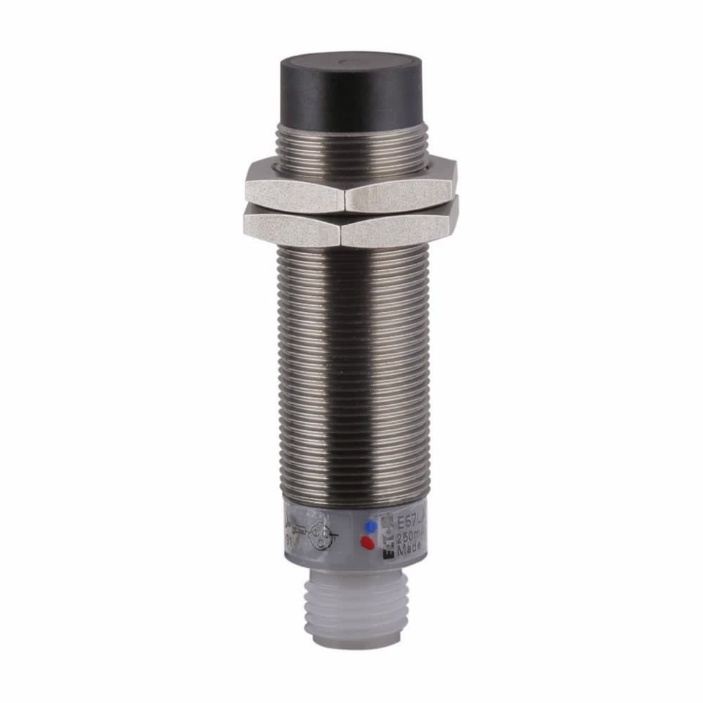 Eaton E57LAL18A2EA E57LAL18A2EA Eaton - Eaton Premium+ Inductive Proximity Sensor, E57, Straight, 18 mm, Unshielded, 360° viewable LED, Dual key micro, 250 mA at 250V, 3 pin, <3% sensing range, 2-wire AC, NO, 20-250V Eaton E57LAL18A2EA E57LAL18A2EA Eaton - Eaton Premium+ Inductive Proximity Sensor, E57, Straight, 18 mm, Unshielded, 360° viewable LED, Dual key micro, 250 mA at 250V, 3 pin, <3% sensing range, 2-wire AC, NO, 20-250V