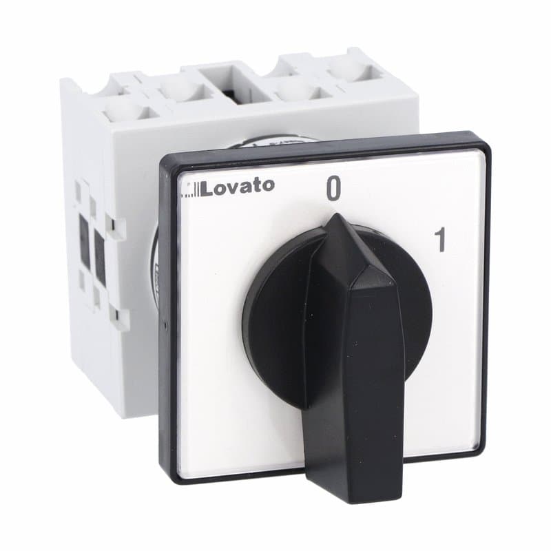Lovato Electric GX2091U GX2091U Lovato - Rotary cam switch GX series, ON-OFF switch 2 poles 20A, for front mounting with black handle, front plate 48X48mm Lovato Electric GX2091U GX2091U Lovato - Rotary cam switch GX series, ON-OFF switch 2 poles 20A, for front mounting with black handle, front plate 48X48mm