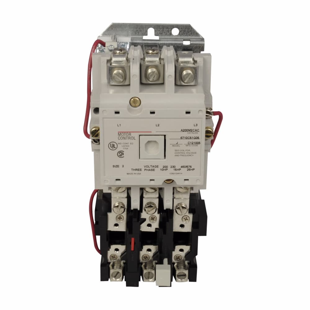 Eaton A200M2CACJ1 A200M2CACJ1 Eaton - Eaton Freedom NEMA motor control starter, Non-reversing starter, 120 VAC coil voltage, 45A, Three-pole, Size 2, 7-1/2 hp at 115V, 10 hp at 208V, 15 hp at 240V, 25 hp at 480,600V, A200 series, Wired for Separate Control With J11 Eaton A200M2CACJ1 A200M2CACJ1 Eaton - Eaton Freedom NEMA motor control starter, Non-reversing starter, 120 VAC coil voltage, 45A, Three-pole, Size 2, 7-1/2 hp at 115V, 10 hp at 208V, 15 hp at 240V, 25 hp at 480,600V, A200 series, Wired for Separate Control With J11