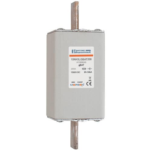 Mersen A1068649 NH fuse-link gBAT, 1500VDC, size 3L, 200A Mersen A1068649 NH fuse-link gBAT, 1500VDC, size 3L, 200A