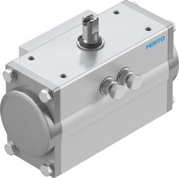 Festo 8048010 semi-rotary drive DFPD-10-RP-90-RD-F04 double-acting, rack and pinion engineering design, connection pattern to NAMUR VDI/VDE 3845 for mounting solenoid valves, position sensors and positioners, standard connection to process valve fitting ISO 5211. Size Festo 8048010 semi-rotary drive DFPD-10-RP-90-RD-F04 double-acting, rack and pinion engineering design, connection pattern to NAMUR VDI/VDE 3845 for mounting solenoid valves, position sensors and positioners, standard connection to process valve fitting ISO 5211. Size