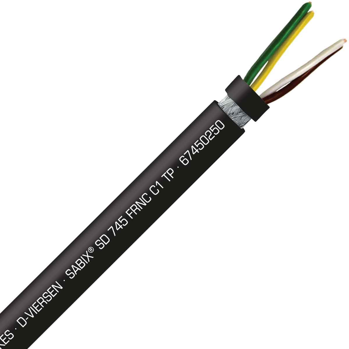 SAB 67450250 SABIX SD 745 C FRNC C1 TP - 22 AWG/2pr, shielded halogen-free flame retardant continuous flex data cable, CE, RoHS SAB 67450250 SABIX SD 745 C FRNC C1 TP - 22 AWG/2pr, shielded halogen-free flame retardant continuous flex data cable, CE, RoHS