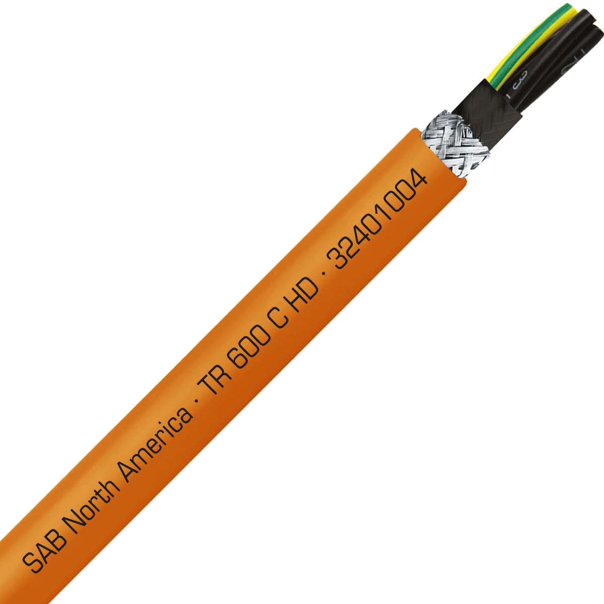 SAB 32401004 TR 600 C HD - 10 AWG/4c, shielded oil resistant heavy duty flexible exposed run orange TPE tray cable, UL, CSA, CE, RoHS SAB 32401004 TR 600 C HD - 10 AWG/4c, shielded oil resistant heavy duty flexible exposed run orange TPE tray cable, UL, CSA, CE, RoHS