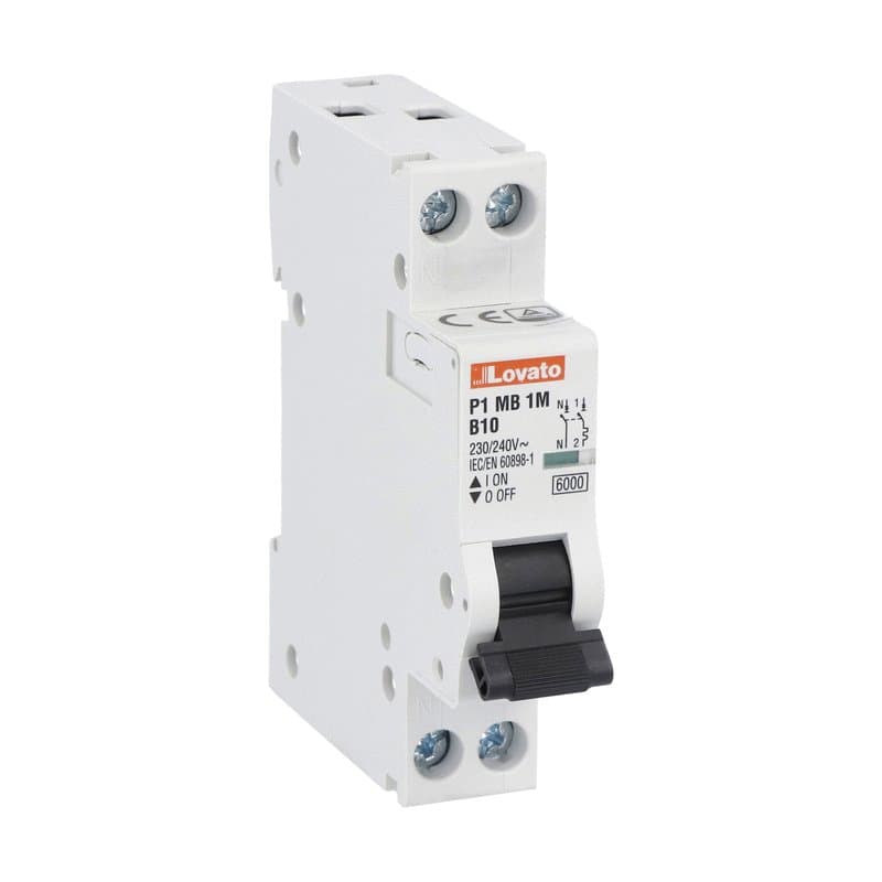 Lovato Electric P1MB1MB16 P1MB1MB16 Lovato - Miniature circuit breaker, 1P+N - 6kA. 1 module, characteristic B, 16A Lovato Electric P1MB1MB16 P1MB1MB16 Lovato - Miniature circuit breaker, 1P+N - 6kA. 1 module, characteristic B, 16A