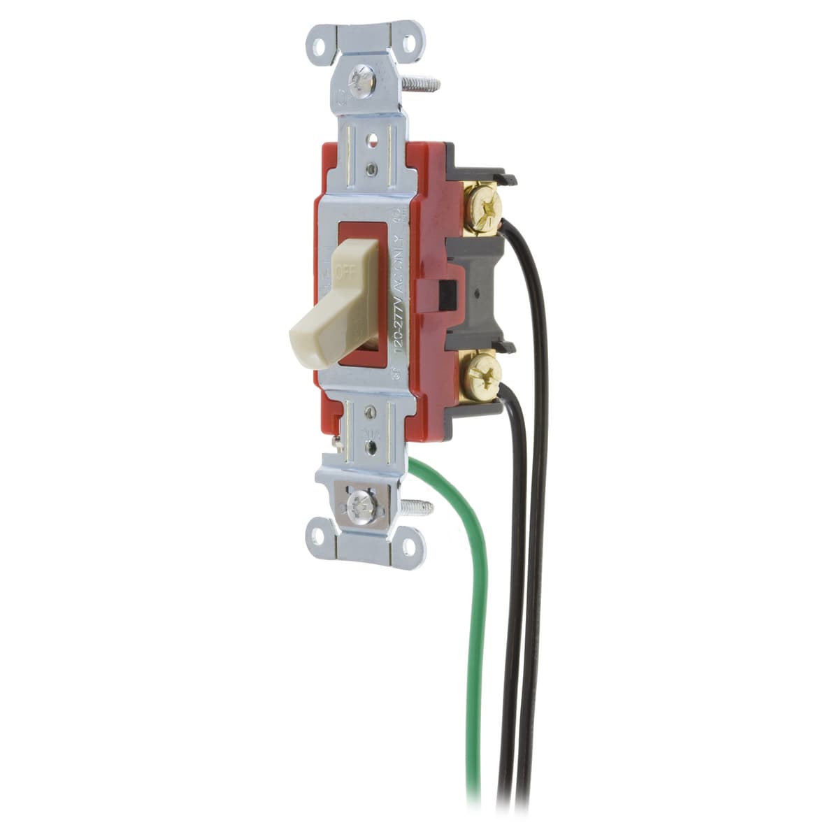 Hubbell 1221PWI Switches and Lighting Controls, Hubbell- PRO Series, Toggle Switches, General Purpose AC, Single Pole, 20A120/277V AC, Back and Side Wired, Pre-Wired with 8" #12 THHN, Ivory ; Steel, zinc plated bridge is corrosion resistant ; Color Coded by Amperage mak Hubbell 1221PWI Switches and Lighting Controls, Hubbell- PRO Series, Toggle Switches, General Purpose AC, Single Pole, 20A120/277V AC, Back and Side Wired, Pre-Wired with 8" #12 THHN, Ivory ; Steel, zinc plated bridge is corrosion resistant ; Color Coded by Amperage mak