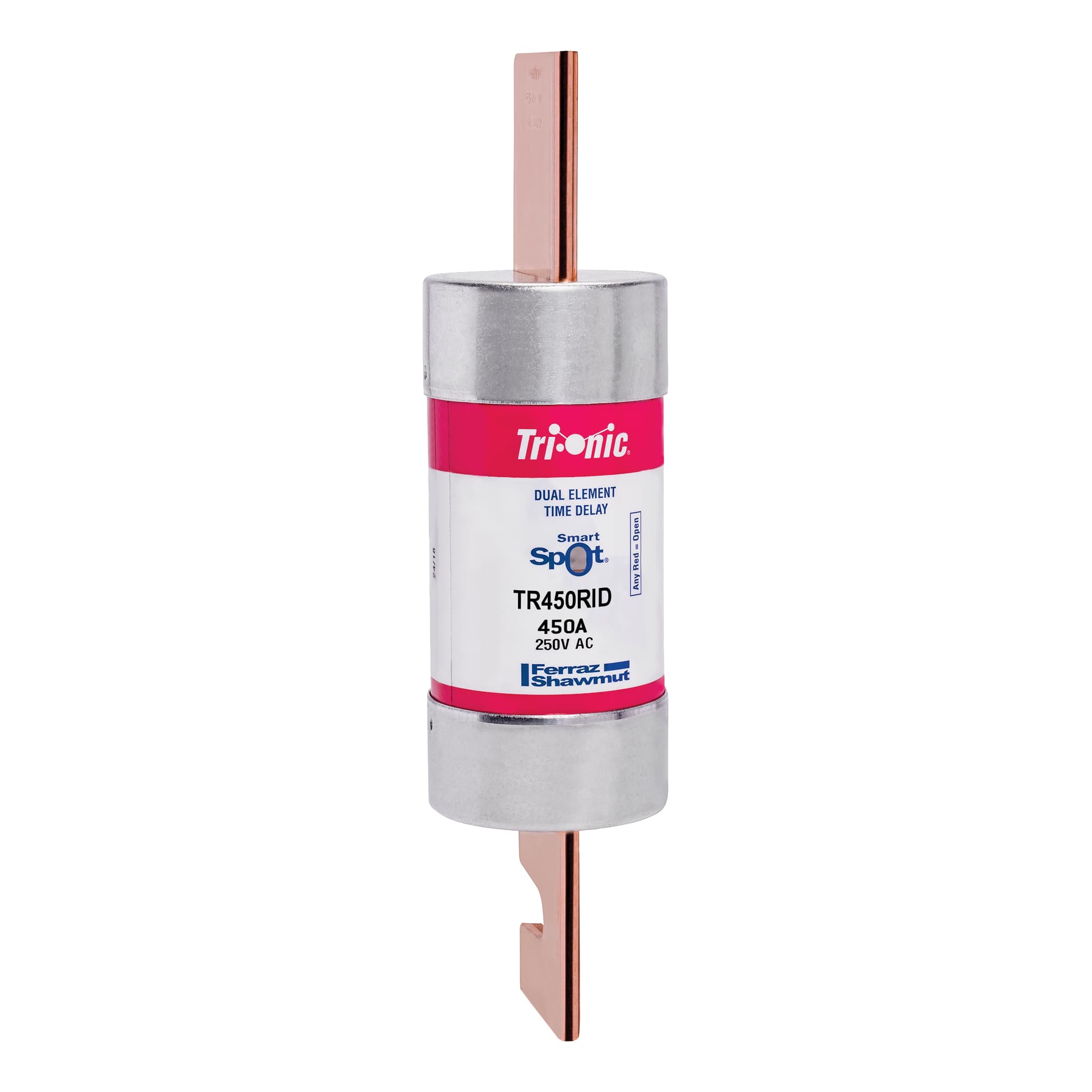 Mersen TR450RID TR450RID Mersen - Fuse TR-R - Class RK5 - Time-Delay 250VAC 160VDC 450A Blade SmartSpot® Tri-Onic® Mersen TR450RID TR450RID Mersen - Fuse TR-R - Class RK5 - Time-Delay 250VAC 160VDC 450A Blade SmartSpot® Tri-Onic®
