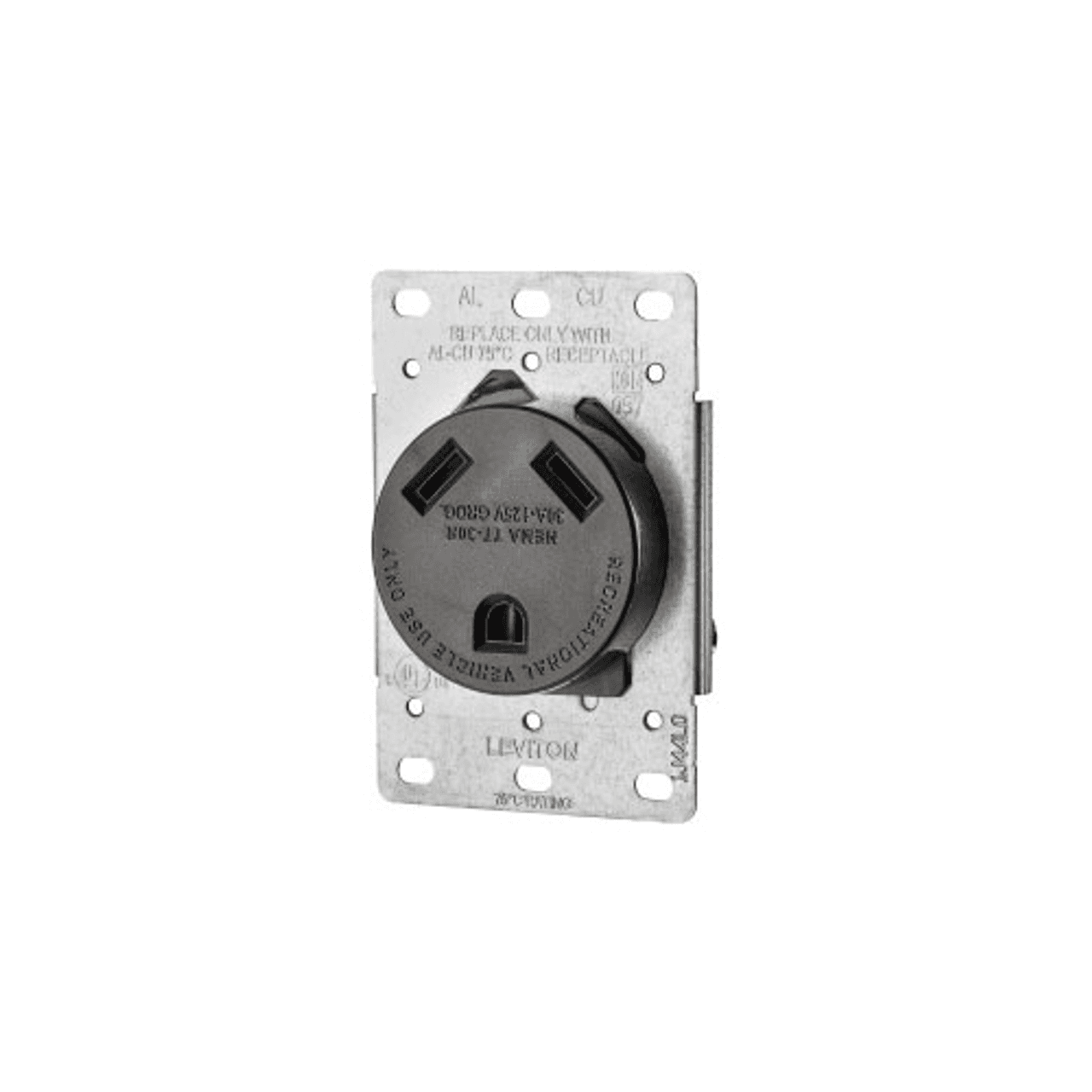 Leviton 7313 30 A, 125 VOLT, NEMA TT-30R, 2P, 3W, FLUSH MTG RECEPTACLE, STRAIGHT BLADE, INDUSTRIAL GRADE, 7313-S00 Leviton 7313 30 A, 125 VOLT, NEMA TT-30R, 2P, 3W, FLUSH MTG RECEPTACLE, STRAIGHT BLADE, INDUSTRIAL GRADE, 7313-S00
