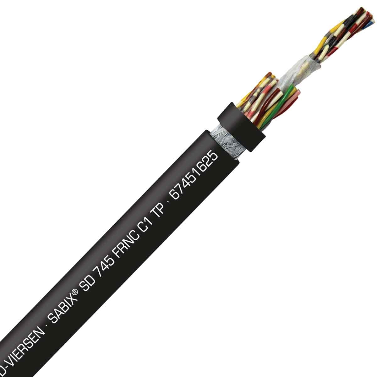 SAB 67451625 SABIX SD 745 C FRNC C1 TP - 24 AWG/16pr, shielded halogen-free flame retardant continuous flex data cable, CE, RoHS SAB 67451625 SABIX SD 745 C FRNC C1 TP - 24 AWG/16pr, shielded halogen-free flame retardant continuous flex data cable, CE, RoHS