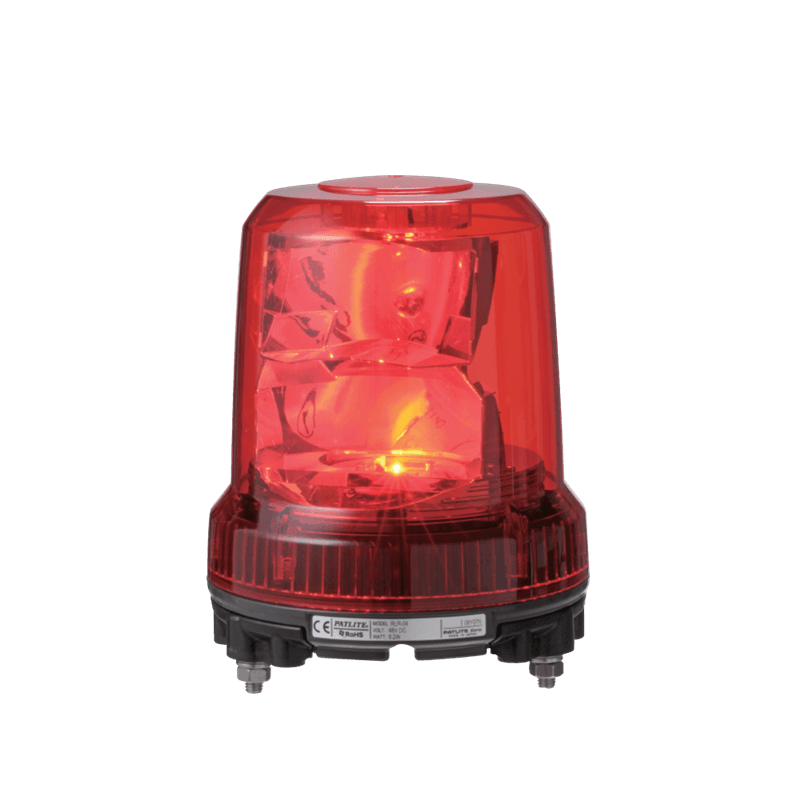 Patlite RLR-M2-R 162mm Rotating Warning Light with high vibration resistance; 100-240V AC, 140mm base, Red LED Patlite RLR-M2-R 162mm Rotating Warning Light with high vibration resistance; 100-240V AC, 140mm base, Red LED