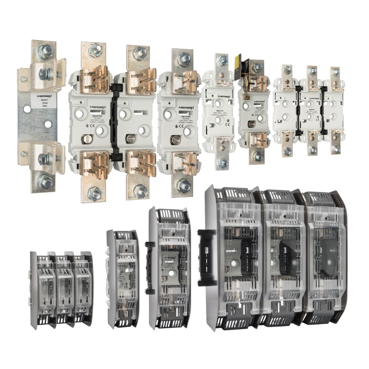Mersen S226727 S226727 Mersen - NH plastic base Size NH2 1000VAC 1000VDC 400A 3-Pole DIN Rail Connection Screw Indirect touch protection IP20 Mersen S226727 S226727 Mersen - NH plastic base Size NH2 1000VAC 1000VDC 400A 3-Pole DIN Rail Connection Screw Indirect touch protection IP20