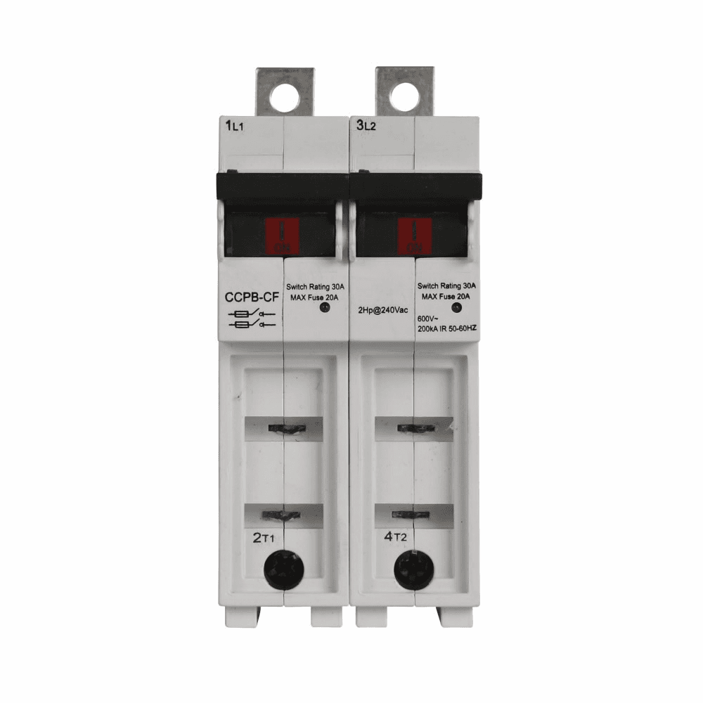 Cooper Bussmann CCPB-2-40CF CCPB-2-40CF Cooper Bussmann - Eaton Bussmann series CCPB UL98 fusible disconnect, Finger Safe, Lock-On provision, 600V, 40A, UL98 fusible disconnect, Two-pole, Class CF, 200KA Cooper Bussmann CCPB-2-40CF CCPB-2-40CF Cooper Bussmann - Eaton Bussmann series CCPB UL98 fusible disconnect, Finger Safe, Lock-On provision, 600V, 40A, UL98 fusible disconnect, Two-pole, Class CF, 200KA