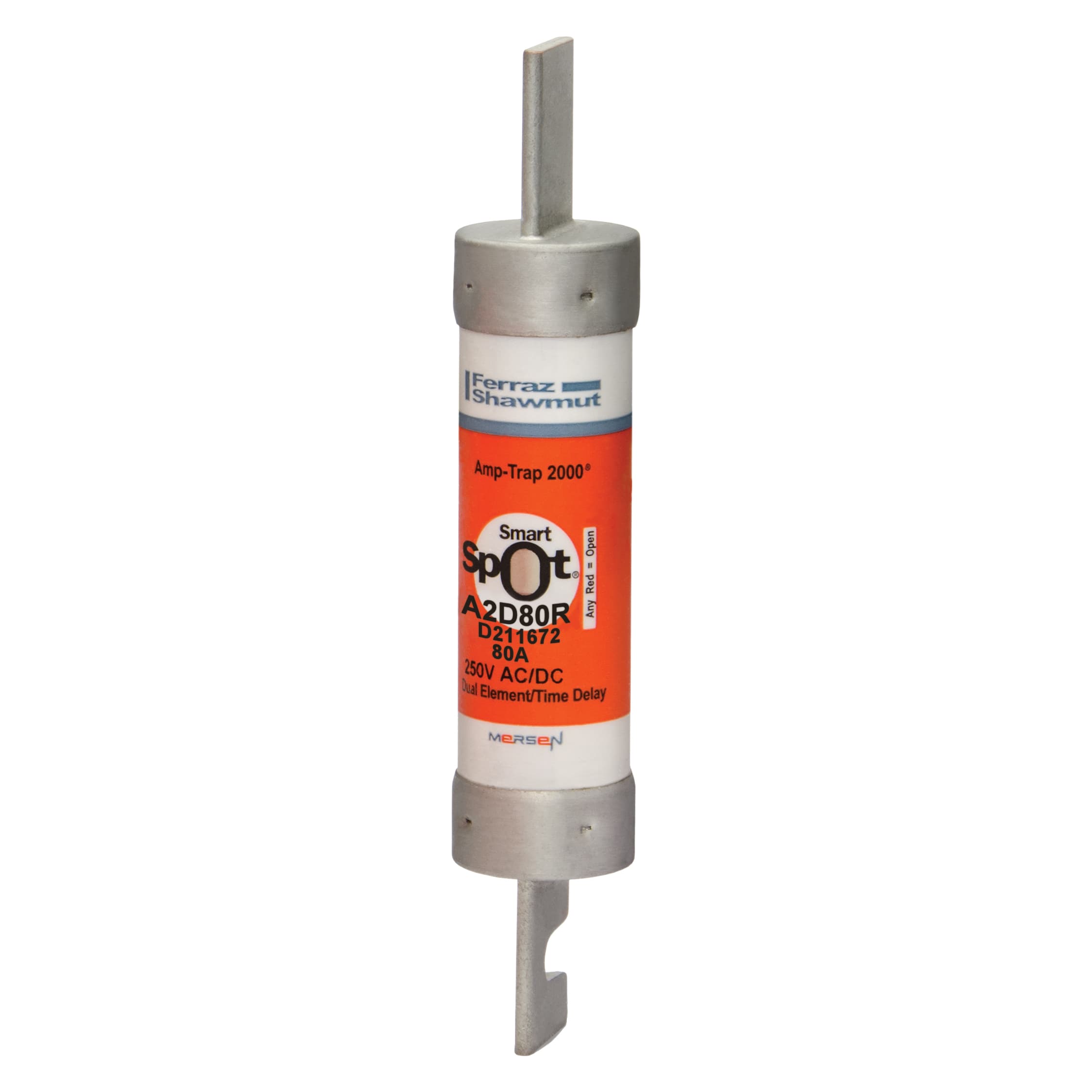 Mersen A2D80R A2D80R Mersen - Fuse A2D-R - Class RK1 - Time-Delay 250VAC 250VDC 80A Blade SmartSpot® Amp-Trap 2000® Mersen A2D80R A2D80R Mersen - Fuse A2D-R - Class RK1 - Time-Delay 250VAC 250VDC 80A Blade SmartSpot® Amp-Trap 2000®