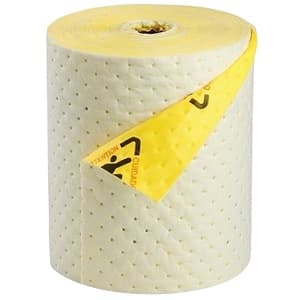 Brady Corp CHBB15 Sorbent; 13.4GAL/Bale Nominal Absorption; 25LB Nominal Weight Capacity; High Visibility Yellow With Safety Message Print Color; 100FT Nominal Length; Meltblown Polypropylene With Spunbond Covertock Material; Roll Packing Type; Barrier Backed Sorbent Mat T Brady Corp CHBB15 Sorbent; 13.4GAL/Bale Nominal Absorption; 25LB Nominal Weight Capacity; High Visibility Yellow With Safety Message Print Color; 100FT Nominal Length; Meltblown Polypropylene With Spunbond Covertock Material; Roll Packing Type; Barrier Backed Sorbent Mat T