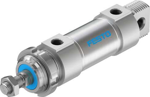 Festo 195990 round cylinder DSNU-40-25-P-A For position sensing, with elastic cushioning rings in end positions. Various mounting options, with or without additional mounting components. Stroke: 25 mm, Piston diameter: 40 mm, Piston rod thread: M12x1,25, Cushioning: P Festo 195990 round cylinder DSNU-40-25-P-A For position sensing, with elastic cushioning rings in end positions. Various mounting options, with or without additional mounting components. Stroke: 25 mm, Piston diameter: 40 mm, Piston rod thread: M12x1,25, Cushioning: P