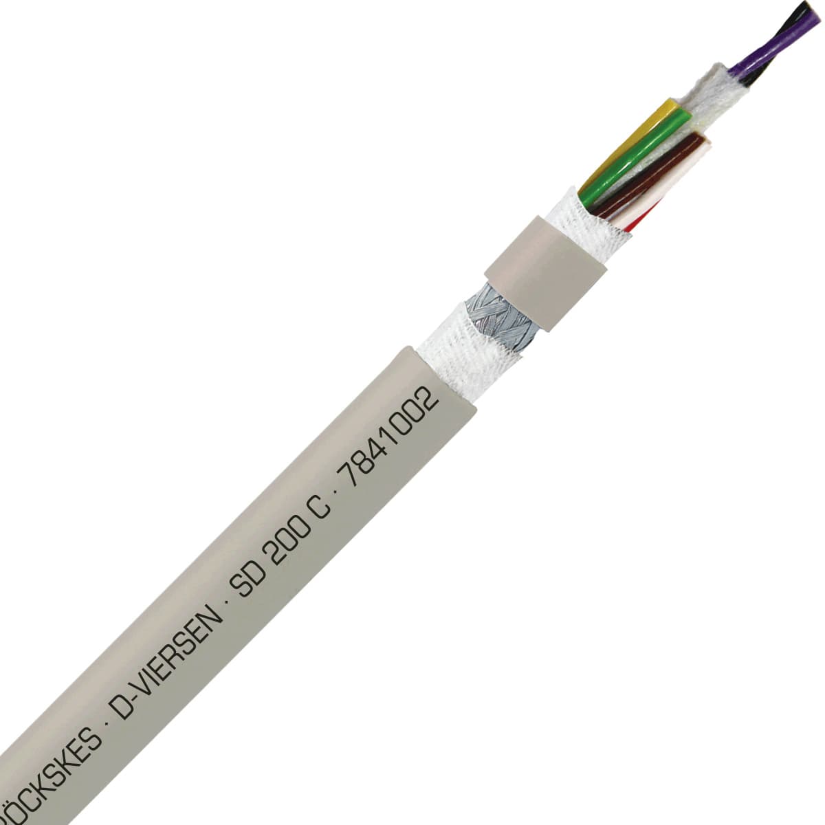 SAB 7841002 SD 200 C - 24 AWG/10c, shielded halogen free continuous flex oil resistant data cable, CE, RoHS SAB 7841002 SD 200 C - 24 AWG/10c, shielded halogen free continuous flex oil resistant data cable, CE, RoHS