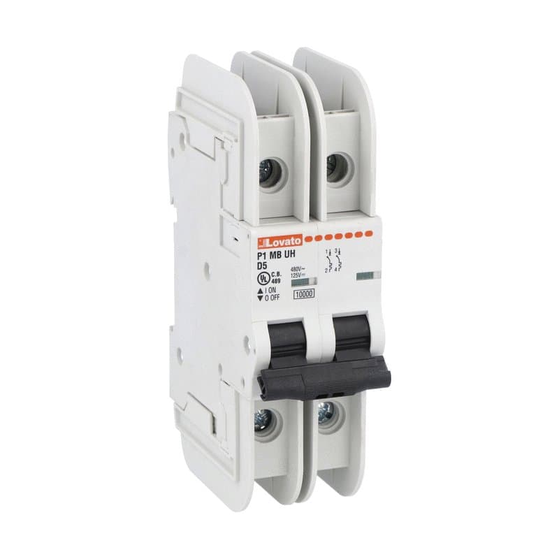 Lovato Electric P1MBUH2PD12 P1MBUH2PD12 Lovato - Miniature circuit breaker, 2P - 10kA. 2 modules, characteristic D, 12A Lovato Electric P1MBUH2PD12 P1MBUH2PD12 Lovato - Miniature circuit breaker, 2P - 10kA. 2 modules, characteristic D, 12A
