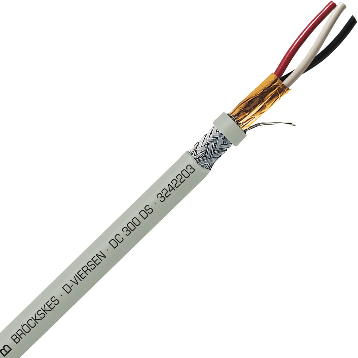 SAB 3242203 DC 300 DS - 22 AWG/3c, multi-conductor double shielded PVC signal and control cable, AWM SAB 3242203 DC 300 DS - 22 AWG/3c, multi-conductor double shielded PVC signal and control cable, AWM