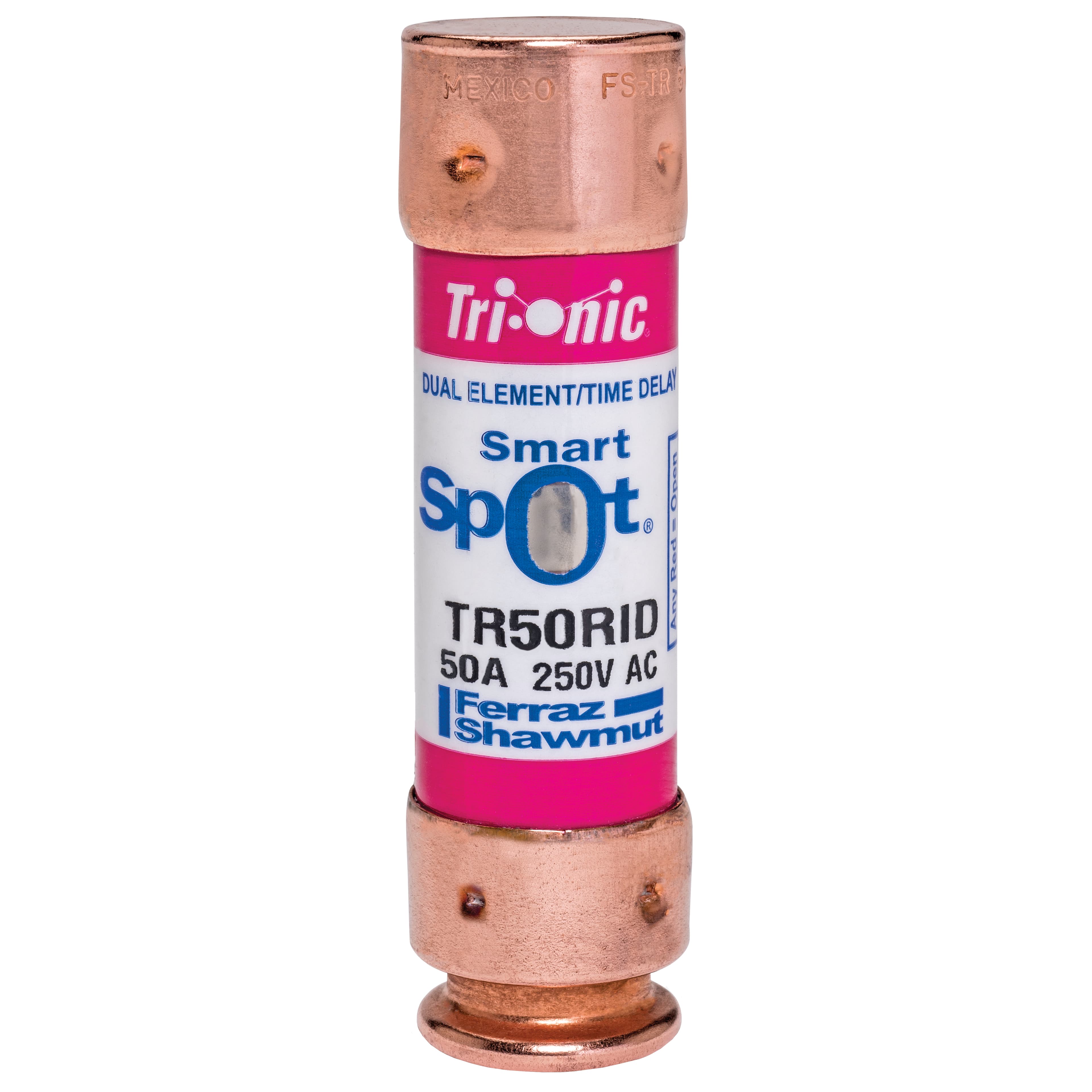 Mersen TR50RID TR50RID Mersen - Fuse TR-R - Class RK5 - Time-Delay 250VAC 250VDC 50A Ferrule SmartSpot® Tri-Onic® Mersen TR50RID TR50RID Mersen - Fuse TR-R - Class RK5 - Time-Delay 250VAC 250VDC 50A Ferrule SmartSpot® Tri-Onic®
