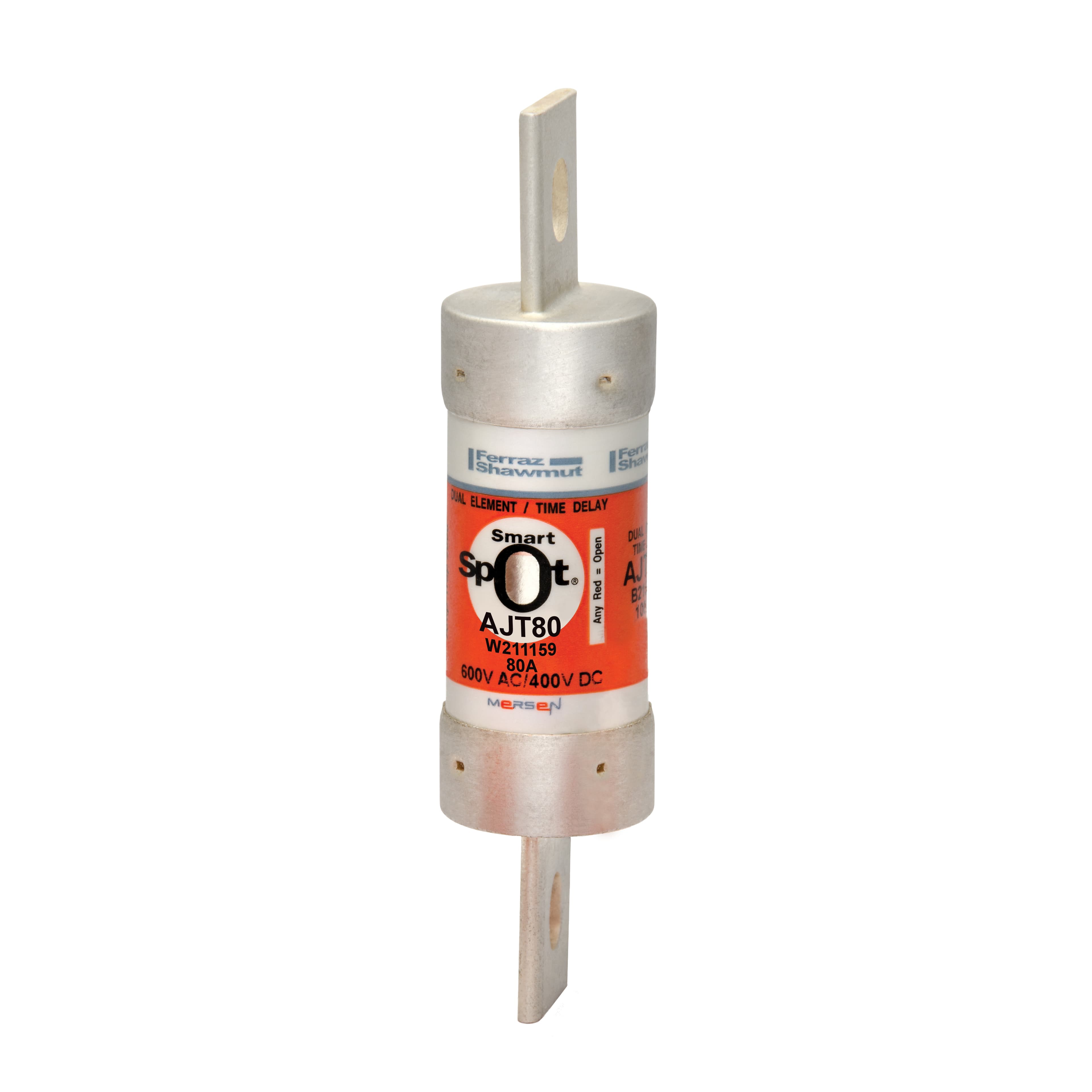 Mersen AJT80 AJT80 Mersen - Fuse AJT - Class J - Time-delay 600VAC 400VDC 80A Blade SmartSpot® Amp-Trap 2000® Mersen AJT80 AJT80 Mersen - Fuse AJT - Class J - Time-delay 600VAC 400VDC 80A Blade SmartSpot® Amp-Trap 2000®