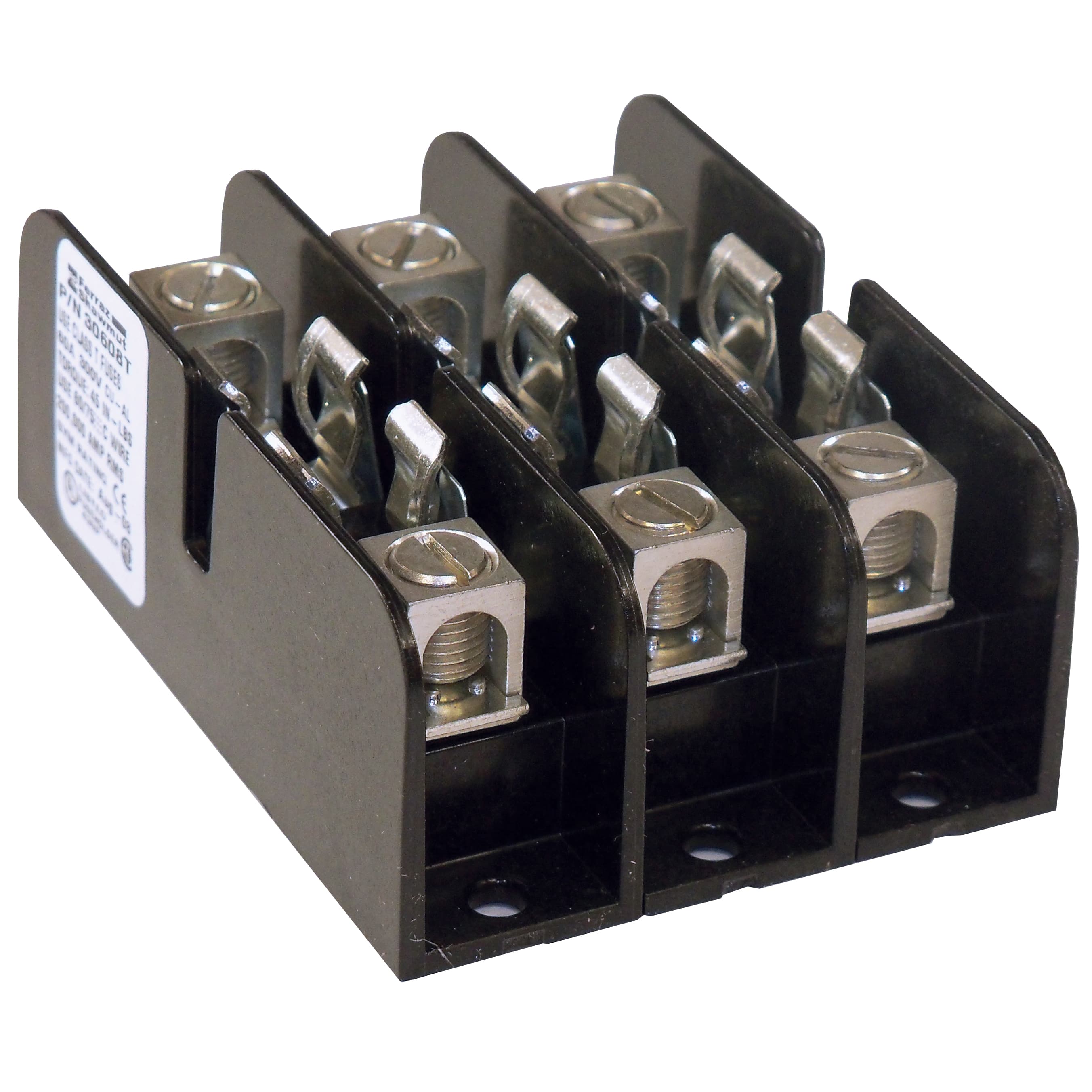 Mersen 30608T 30608T Mersen - Fuse Block 300VAC 300VDC Class T 60A 3-Pole Box with Reinforced Clip Mersen 30608T 30608T Mersen - Fuse Block 300VAC 300VDC Class T 60A 3-Pole Box with Reinforced Clip