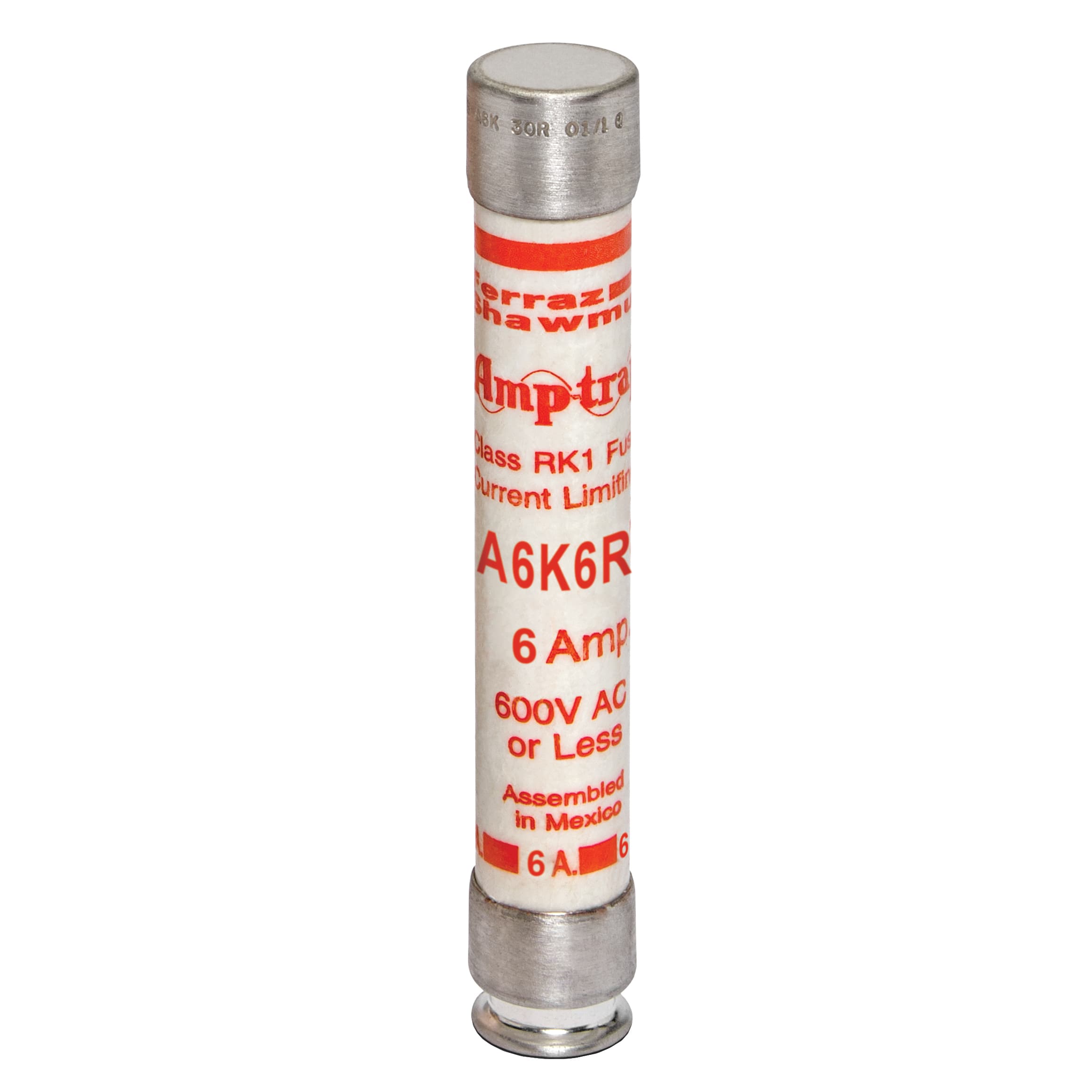 Mersen A6K6R A6K6R Mersen - Fuse A6K-R - Class RK1 - Fast-Acting 600VAC 300VDC 6A Ferrule Amp-Trap® Mersen A6K6R A6K6R Mersen - Fuse A6K-R - Class RK1 - Fast-Acting 600VAC 300VDC 6A Ferrule Amp-Trap®