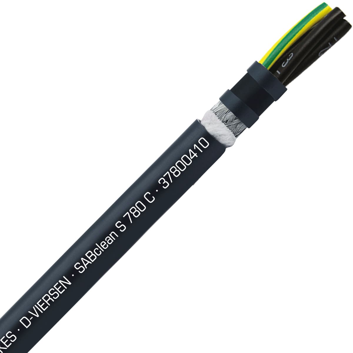 SAB 37800410 SABclean S 780 C - 18 AWG/4c, continuous flex shielded control cable, CE, RoHS SAB 37800410 SABclean S 780 C - 18 AWG/4c, continuous flex shielded control cable, CE, RoHS
