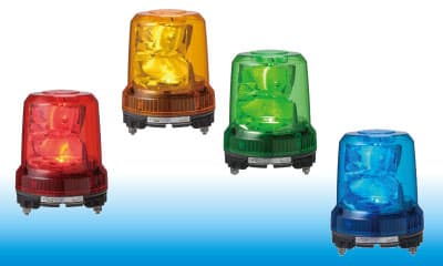 Patlite RLR-M1-P-B Rotating LED warning light, dual reflector, brushless motor, IP66, 120mm base, direct mount. Blue Patlite RLR-M1-P-B Rotating LED warning light, dual reflector, brushless motor, IP66, 120mm base, direct mount. Blue