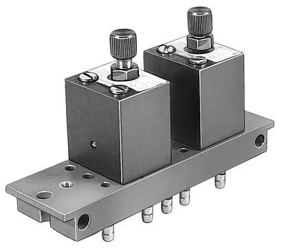 Festo 4566 one-way flow control valve GRF-PK-3X2 With sub-base 2n and barbed fitting for tubing ND 3. Valve function: One-way flow control function, Pneumatic connection, port 1: PK-3, Pneumatic connection, port 2: PK-3, Adjusting element: Knurled screw, Mounting Festo 4566 one-way flow control valve GRF-PK-3X2 With sub-base 2n and barbed fitting for tubing ND 3. Valve function: One-way flow control function, Pneumatic connection, port 1: PK-3, Pneumatic connection, port 2: PK-3, Adjusting element: Knurled screw, Mounting