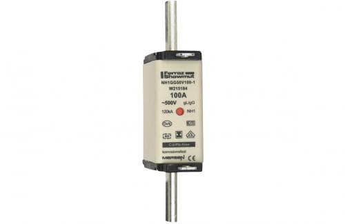 Mersen W215184 NH fuse-link gG, 500VAC, size 1, 100A double indicator/insulated tags Mersen W215184 NH fuse-link gG, 500VAC, size 1, 100A double indicator/insulated tags