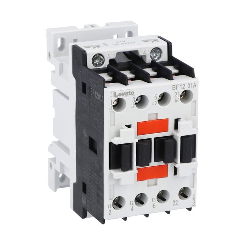 Lovato Electric BF1201A042 BF1201A042 Lovato - Three-pole contactor, IEC operating current Ie (AC3) = 12A, AC coil 50/60Hz, 42VAC, 1NC auxiliary contact Lovato Electric BF1201A042 BF1201A042 Lovato - Three-pole contactor, IEC operating current Ie (AC3) = 12A, AC coil 50/60Hz, 42VAC, 1NC auxiliary contact