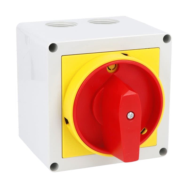 Lovato Electric 7GN3290P25 7GN3290P25 Lovato - Enclosed rotary cam switch 7GN series, ON-OFF switch 1 pole 32A in plastic enclosure 90X90mm with red/yellow handle Lovato Electric 7GN3290P25 7GN3290P25 Lovato - Enclosed rotary cam switch 7GN series, ON-OFF switch 1 pole 32A in plastic enclosure 90X90mm with red/yellow handle