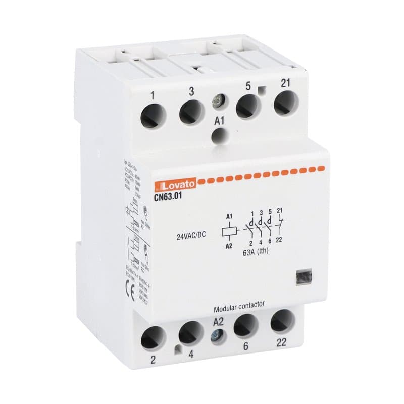 Lovato Electric CN6301024 CN6301024 Lovato - Modular contactor, three-pole or four-pole, 63A AC1, 24VAC/DC (3NO+1NC) Lovato Electric CN6301024 CN6301024 Lovato - Modular contactor, three-pole or four-pole, 63A AC1, 24VAC/DC (3NO+1NC)