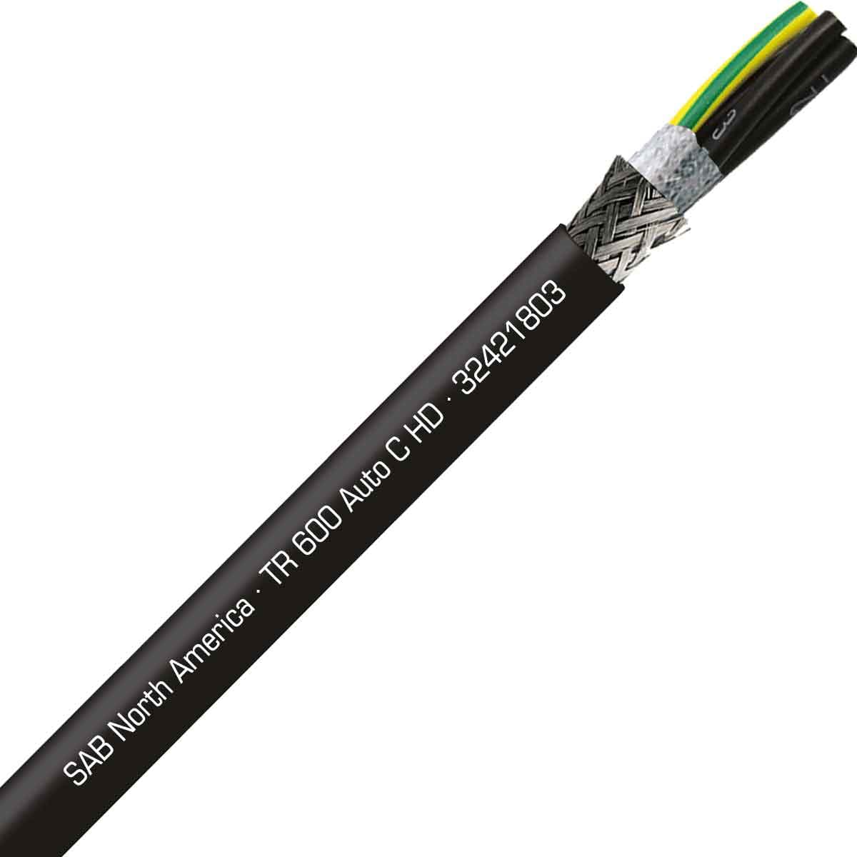 SAB 32421803 TR 600 Auto C HD - 18 AWG/3c, shielded continuous flex exposed run TPE tray cable, UL, CSA, CE, RoHS SAB 32421803 TR 600 Auto C HD - 18 AWG/3c, shielded continuous flex exposed run TPE tray cable, UL, CSA, CE, RoHS