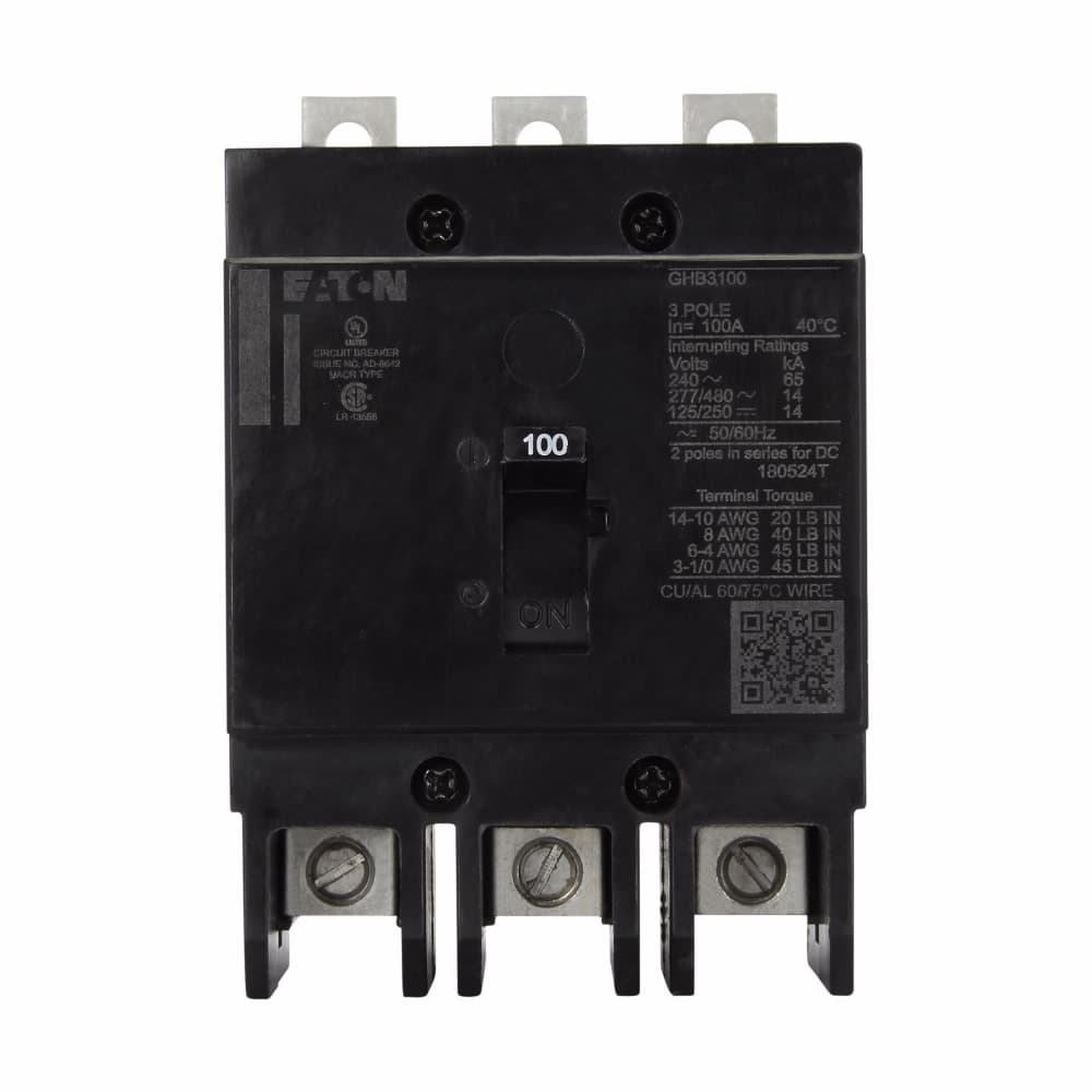 Eaton GHB3030 Eaton Series C complete molded case circuit breaker, G-frame, GHB, Complete breaker, Fixed thermal, Fixed magnetic trip type, Three-pole, 30 A, 480Y/277 Vac, 125/250 Vdc, 50/60 Hz Eaton GHB3030 Eaton Series C complete molded case circuit breaker, G-frame, GHB, Complete breaker, Fixed thermal, Fixed magnetic trip type, Three-pole, 30 A, 480Y/277 Vac, 125/250 Vdc, 50/60 Hz