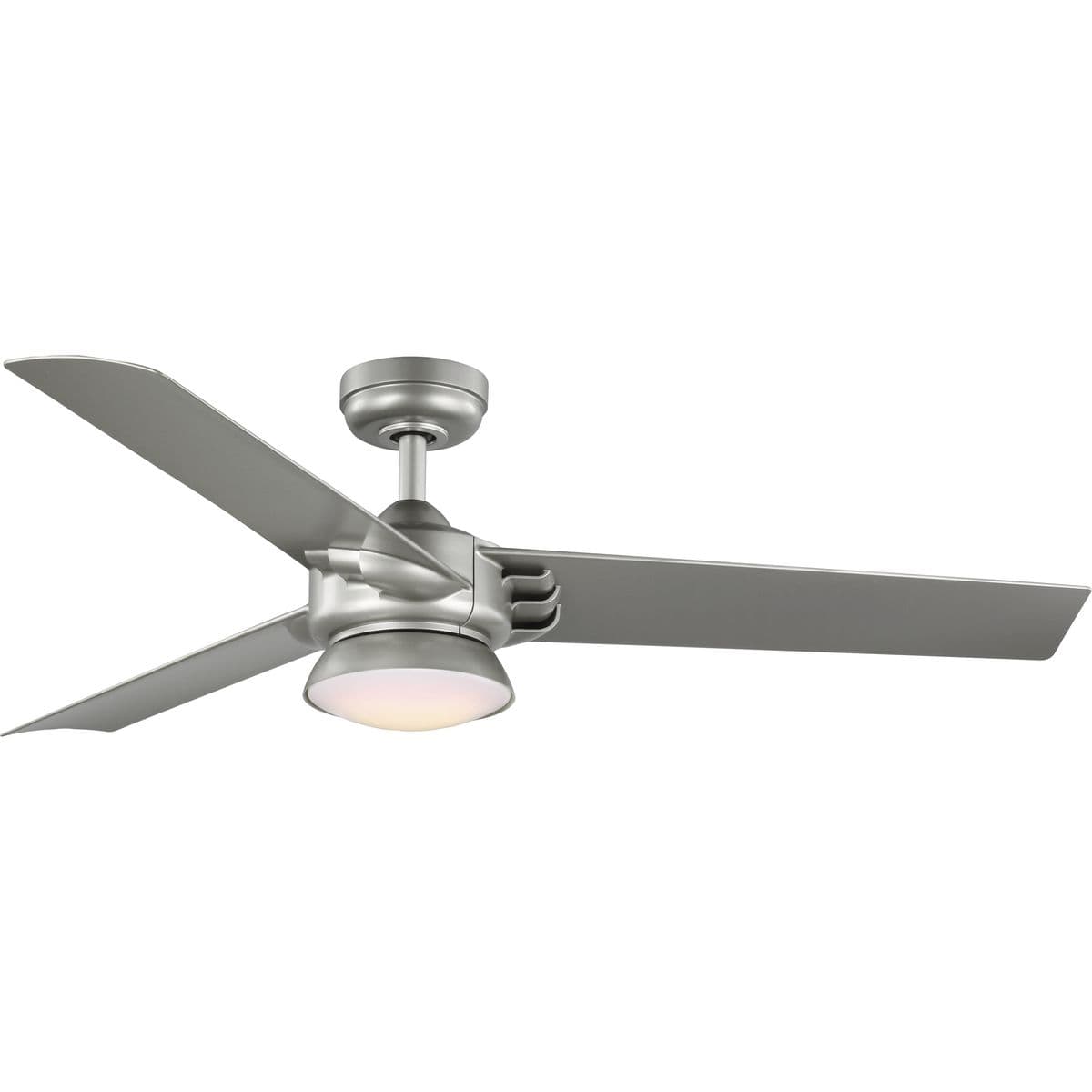 Hubbell P250062-152-30 Achieve a sleek, modern look with the Edwidge Collection 3-Blade Painted Nickel 52-Inch DC Motor LED Contemporary Ceiling Fan. The non-metallic, rust-proof housing, canopy, and blades are coated in a silver-painted nickel finish. Blades are crafted from a Hubbell P250062-152-30 Achieve a sleek, modern look with the Edwidge Collection 3-Blade Painted Nickel 52-Inch DC Motor LED Contemporary Ceiling Fan. The non-metallic, rust-proof housing, canopy, and blades are coated in a silver-painted nickel finish. Blades are crafted from a