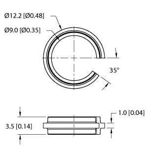 MARKING-RING-DIA=9MM,YELLOW-(100PACK) Part Image. Manufactured by Turck.