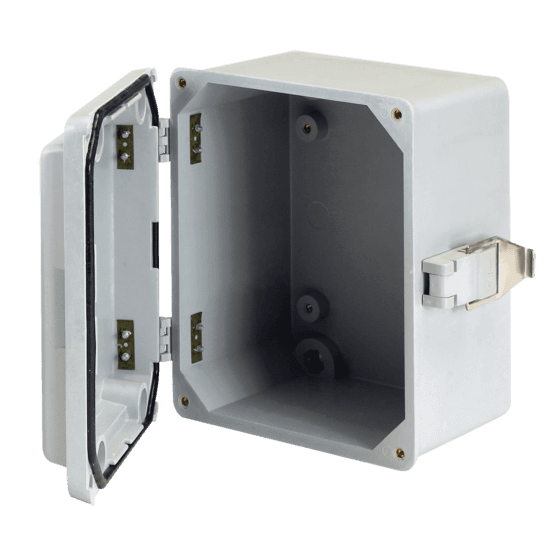 Hoffman A1066JFGQRR Hinge Cover with Quick-Release Latch, Type 4X, 9.5x6.0x5.8, Fiberglass Hoffman A1066JFGQRR Hinge Cover with Quick-Release Latch, Type 4X, 9.5x6.0x5.8, Fiberglass
